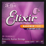 Elixir Bronze Nanoweb Guitar Strings .010 - .047 Elixir Bronze Nanoweb Guitar Strings .010 - .047