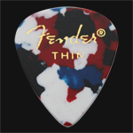 Fender Classic Celluloid 351 Confetti Thin Guitar Picks