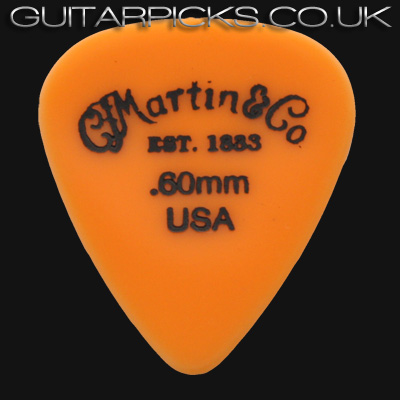 C F Martin Number 5 Delrin Fluorescent Orange 0.60mm Guitar Picks - Click Image to Close