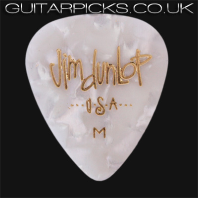 Dunlop Celluloid Classics Standard White Medium Guitar Picks - Click Image to Close