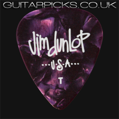 Dunlop Celluloid Classics Standard Purple Perloid Thin Guitar Picks - Click Image to Close