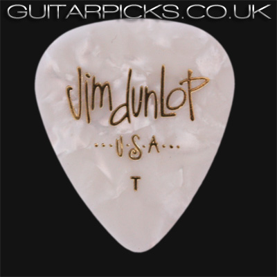 Dunlop Celluloid Classics Standard White Perloid Thin Guitar Picks - Click Image to Close