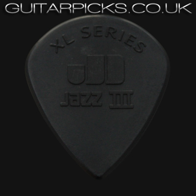 Dunlop Nylon Jazz III XL Black Stiffo Sharp 1.38mm Guitar Picks - Click Image to Close