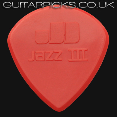 Dunlop Nylon Jazz III Red Nylon Sharp 1.38 mm Guitar Picks - Click Image to Close