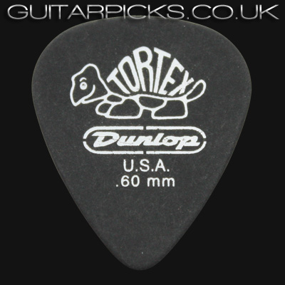 Dunlop Tortex Pitch Black Standard 0.60mm Guitar Picks - Click Image to Close