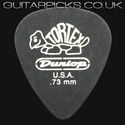 Dunlop Tortex Pitch Black Standard 0.73mm Guitar Picks - Click Image to Close