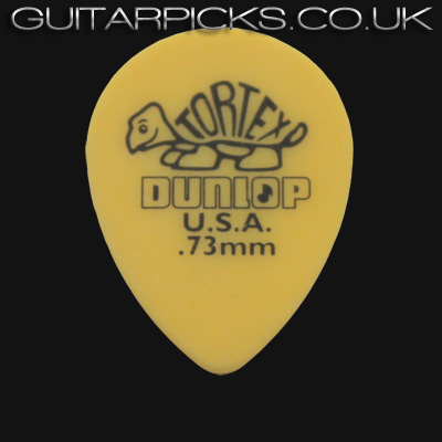 Dunlop Tortex Small Tear Drop 0.73mm Yellow Guitar Picks - Click Image to Close