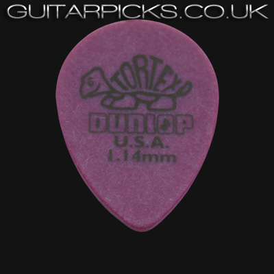 Dunlop Tortex Small Tear Drop 1.14mm Purple Guitar Picks - Click Image to Close