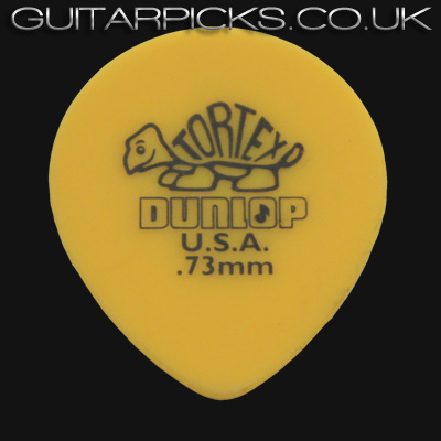 Dunlop Tortex Tear Drop 0.73mm Yellow Guitar Picks - Click Image to Close