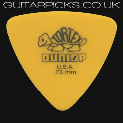 Dunlop Tortex Triangle 0.73mm Yellow Guitar Picks - Click Image to Close