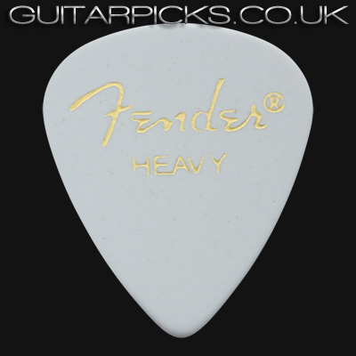 Fender Classic Celluloid 351 White Heavy Guitar Picks - Click Image to Close