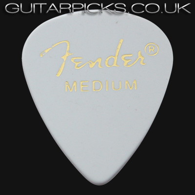 Fender Classic Celluloid 351 White Medium Guitar Picks - Click Image to Close