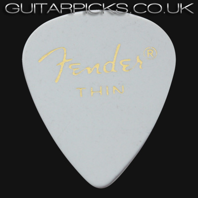 Fender Classic Celluloid 351 White Thin Guitar Picks - Click Image to Close